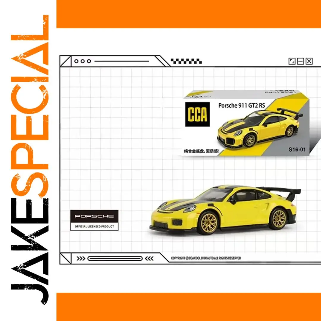 Porsche 911 GT2 RS Yellow Diecast Model Car 1 Porsche 911 GT2 RS Yellow Diecast Model Car
