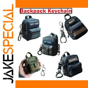 Tactical Mini Backpack Keychain with Patches