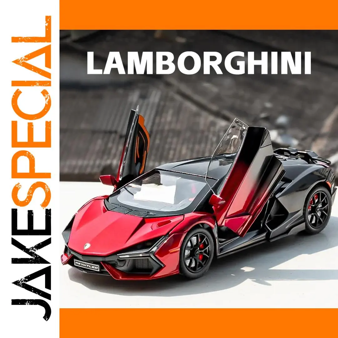 Lamborghini Revuelto Red and Black Diecast Model 1 Lamborghini Revuelto Red and Black Diecast Model