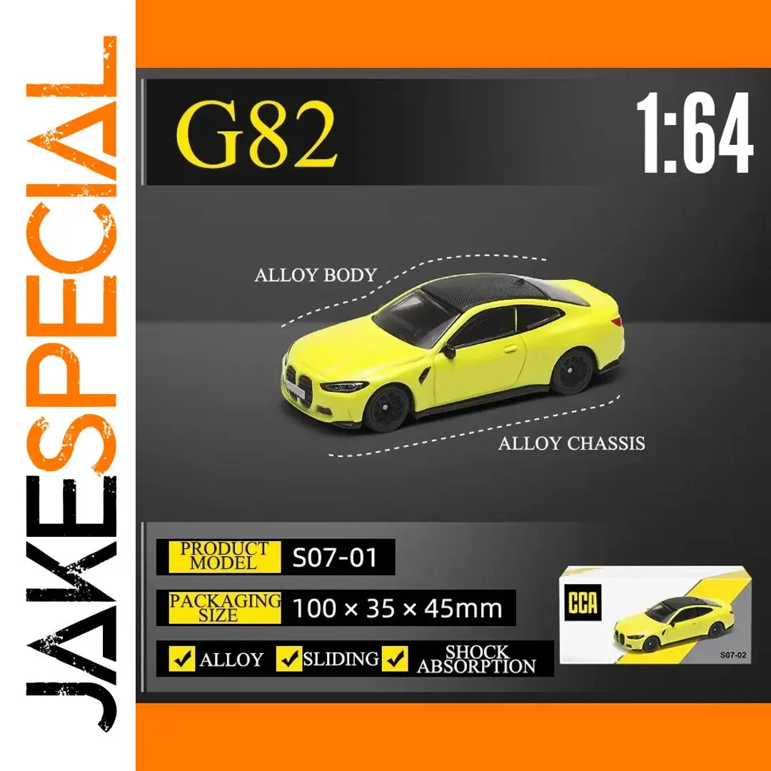 CCA 1:64 Yellow Diecast Sports Car Model 1 CCA 1:64 Yellow Diecast Sports Car Model