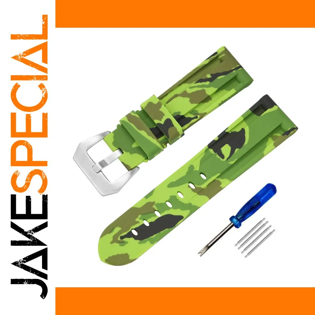 Camouflage Silicone Watch Band for 20-26mm Watches 1 Camouflage Silicone Watch Band for 20-26mm Watches