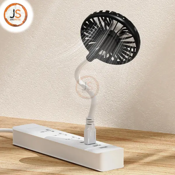Compact USB Desk Fan with Gooseneck Design