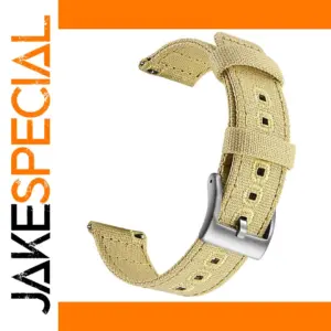 Khaki Canvas Quick Release Watch Band 20mm 22mm