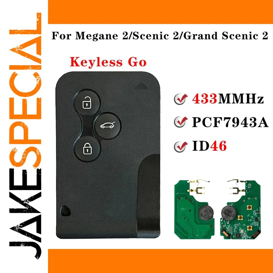 Renault Megane II Scenic II Smart Key Card 433MHz 1 Renault Megane II Scenic II Smart Key Card 433MHz