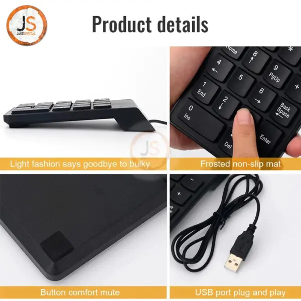 Universal Mini Number Keyboard with 18-Key Layout - Image 5