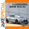 1:36 BMW M4 CSL and M3 E30 Alloy Car Model