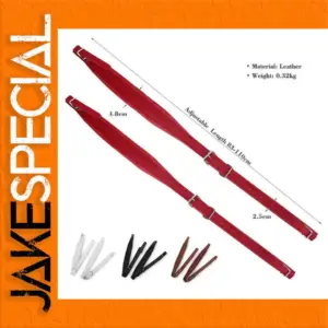 Premium Red PU Accordion Strap with Adjustability