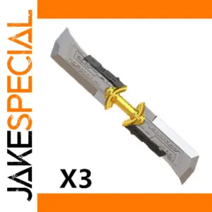Futuristic Silver and Gold Building Block Swords x3