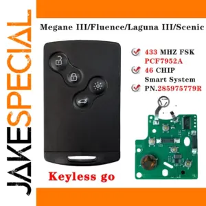Renault Keyless Smart Car Key 285975779R 433MHz