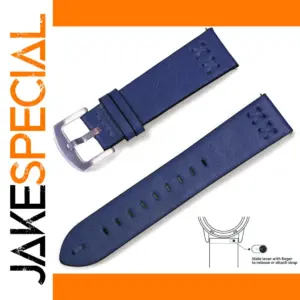 Deep Blue Genuine Leather Watchband 22mm/20mm
