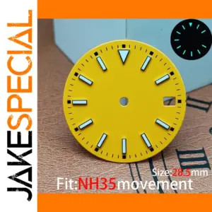 28.5mm Yellow Luminous Watch Dial for NH35