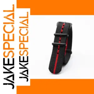 Premium Black and Red Nylon Watch Strap 18-24mm