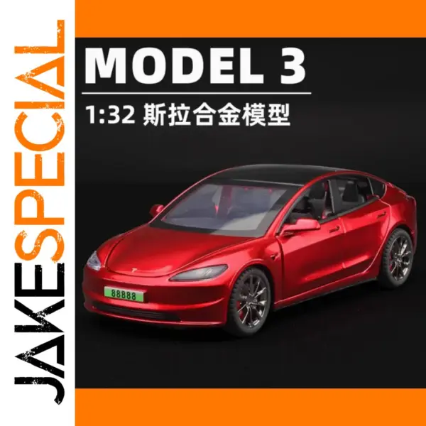 Diecast Model 3 1/32 Scale Red Collectible