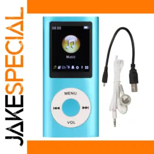 Blue Slim Portable MP3 Player with LCD Screen
