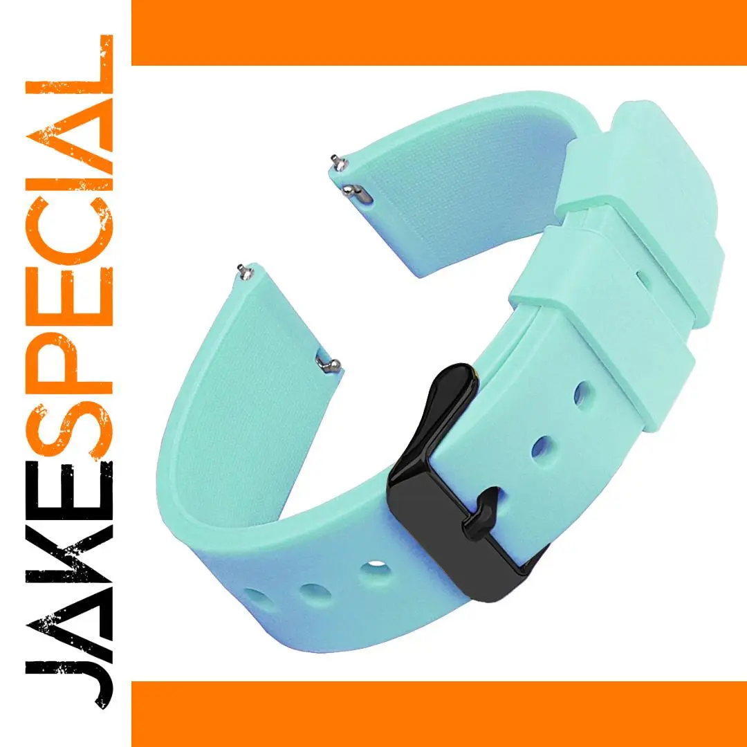 Powder Blue Silicone Watch Band 22mm 24mm 1 Powder Blue Silicone Watch Band 22mm 24mm