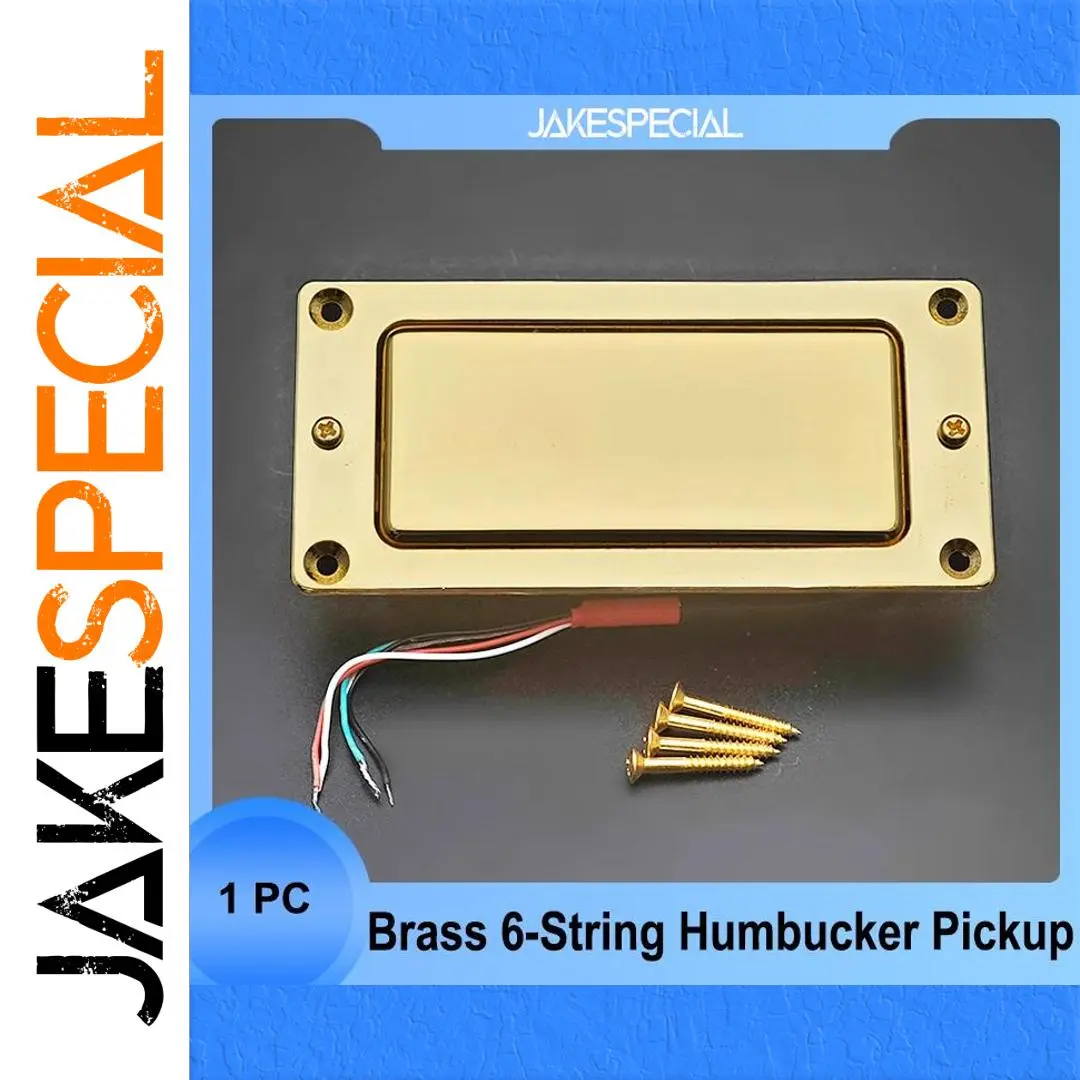Brass Cover Humbucker Pickup for 6 String Guitars 1 Brass Cover Humbucker Pickup for 6 String Guitars