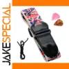 Vibrant Rock Music Guitar Strap with Picks
