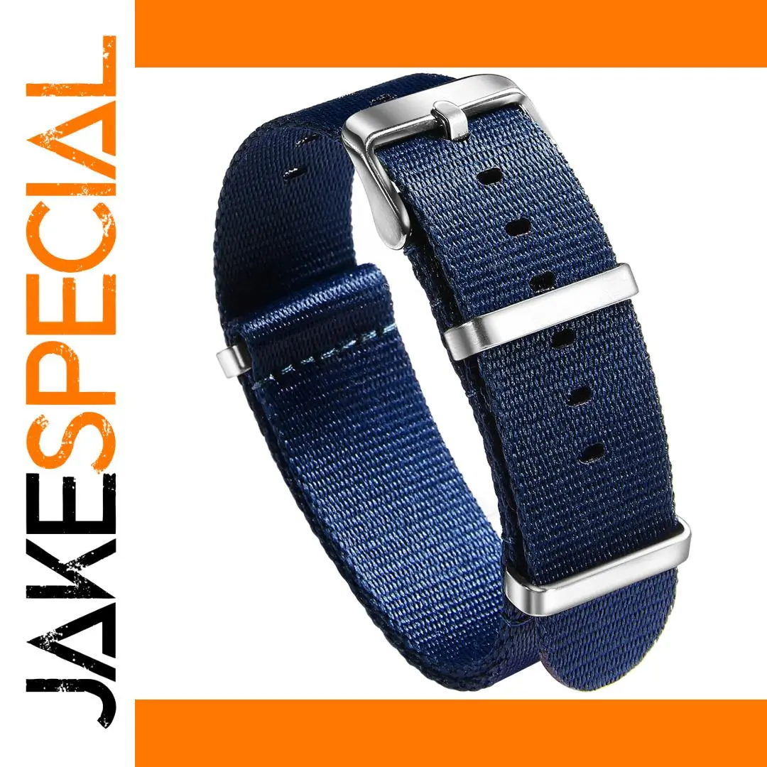 Navy Blue Nylon Watch Band 20mm 22mm 1 Navy Blue Nylon Watch Band 20mm 22mm