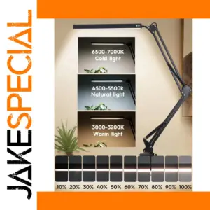 10W Dimmable LED Desk Lamp with Clamp