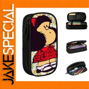 Cute Mafalda Flowers Pencil Case for School