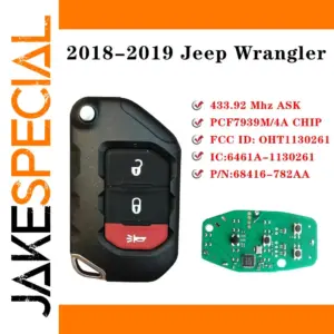 Keyless Flip Smart Key for 2018-2021 Jeep Wrangler