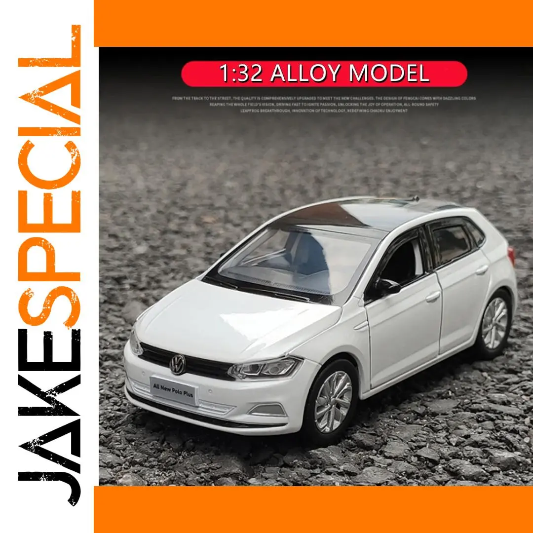 1:32 Scale White Volkswagen Polo Diecast Model 1 1:32 Scale White Volkswagen Polo Diecast Model