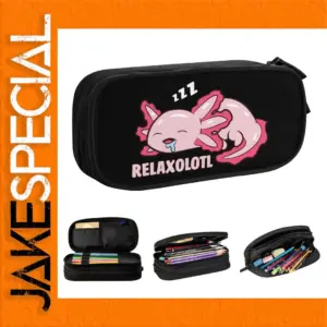 Axolotl Lover Pencil Case with Dual Compartments