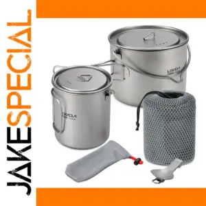 Lixada Ultralight 900ml Titanium Cooking Pot