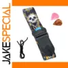 Skull Graphic Guitar Strap with Picks