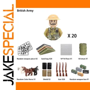24pcs WWII Military Minifigures and Accessories