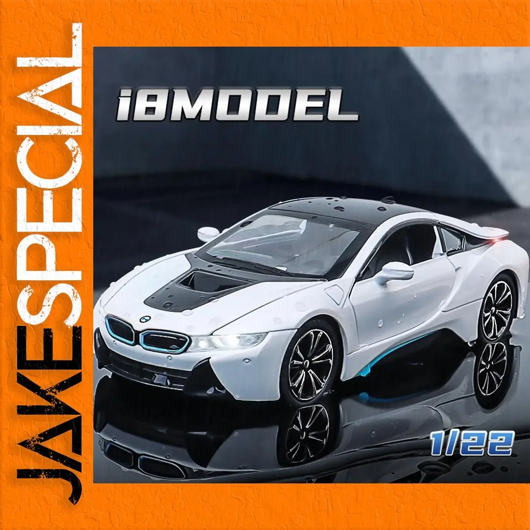 BMW I8 Sports Car Model 1:22 Scale Diecast 1 BMW I8 Sports Car Model 1:22 Scale Diecast