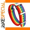 Vibrant Rainbow Nylon Watch Strap 20mm 22mm
