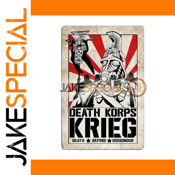 Vintage Military Themed Metal Tin Sign