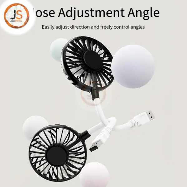 Compact USB Desk Fan with Gooseneck Design - Image 2