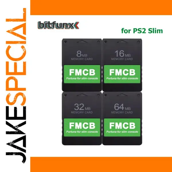 Bitfunx Fortuna 8MB 16MB 32MB 64MB Memory Cards for PS2 Slim