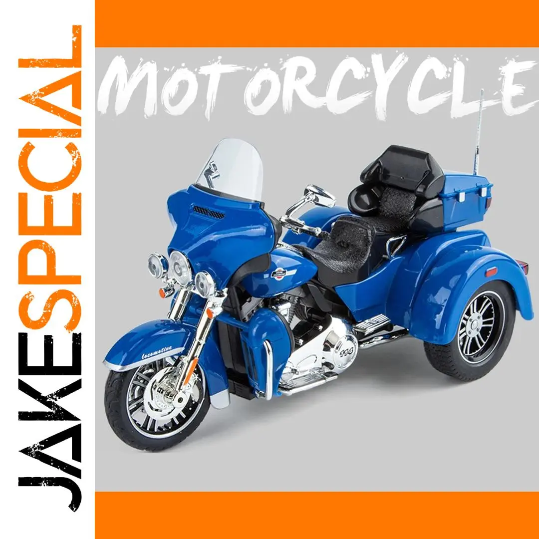 1:9 Blue Diecast Three-Wheel Cruiser Motorcycle 1 1:9 Blue Diecast Three-Wheel Cruiser Motorcycle