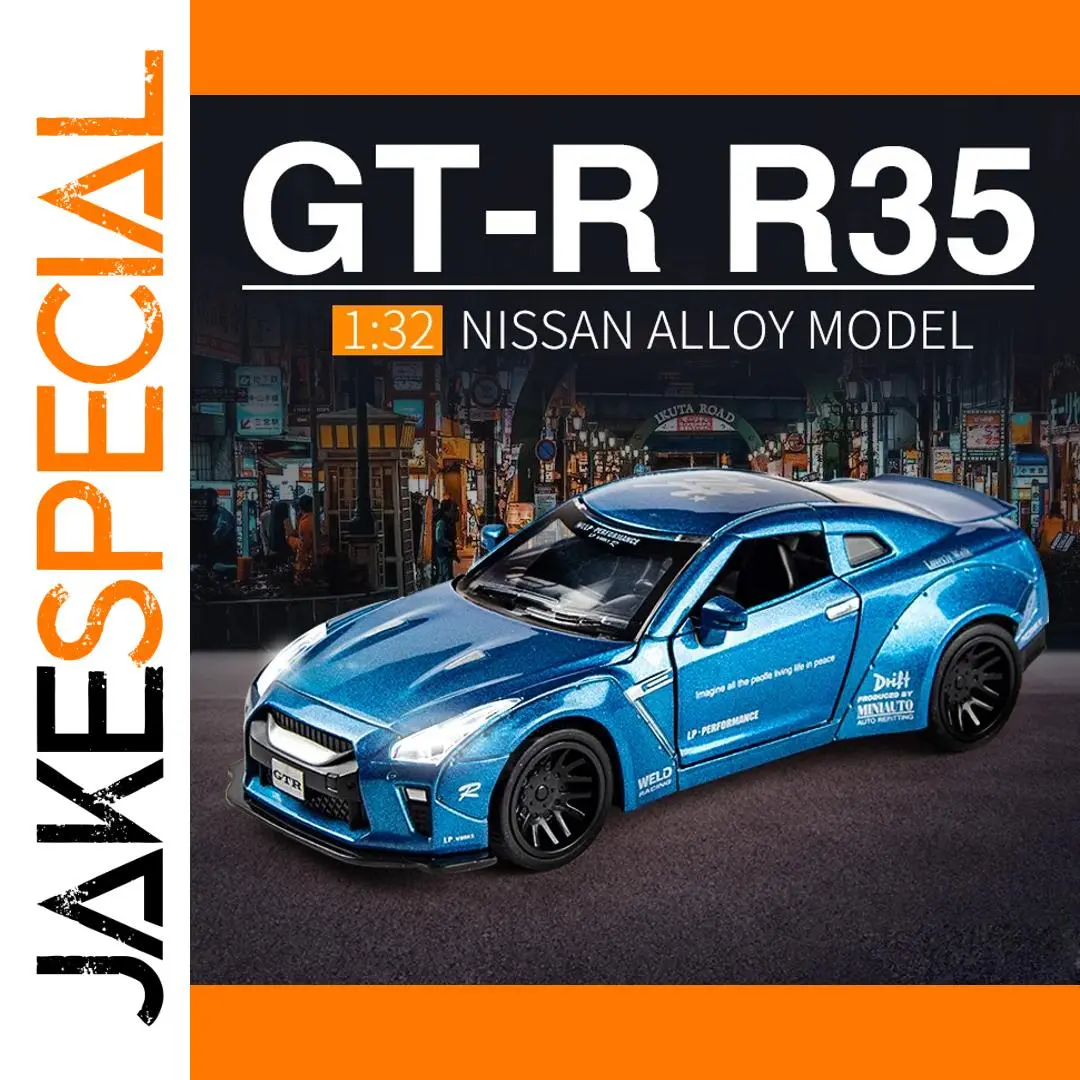 1:32 Nissan GT-R R35 Metallic Blue Diecast Model 1 1:32 Nissan GT-R R35 Metallic Blue Diecast Model
