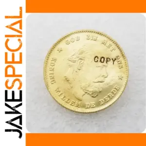 1886-1887 Netherlands 10 Gulden Replica Coin