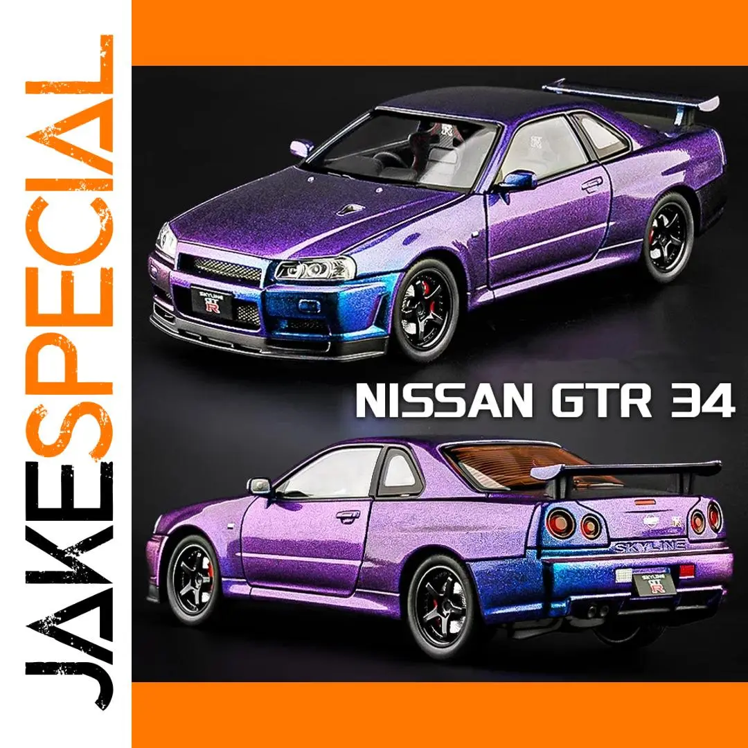 1:24 Scale Iridescent Purple Nissan Skyline GTR R34 Model 1 1:24 Scale Iridescent Purple Nissan Skyline GTR R34 Model