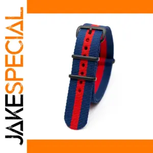 Navy Blue and Red Fabric Watch Strap 18-24mm