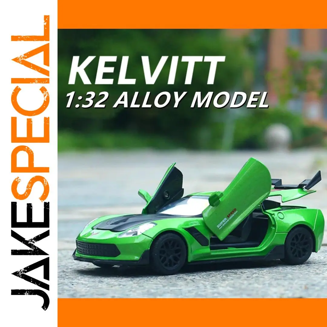 1:32 Scale Green Corvette Z06 Diecast Model 1 1:32 Scale Green Corvette Z06 Diecast Model