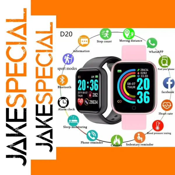 OZKVVM D20 Y68 Fitness Smartwatch with Heart Rate