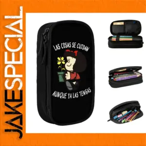Mafalda Mafie Cartoon Pencil Case in Black