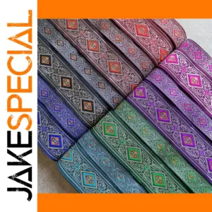Vibrant Jacquard Ribbon 7m Length 20-33mm Width