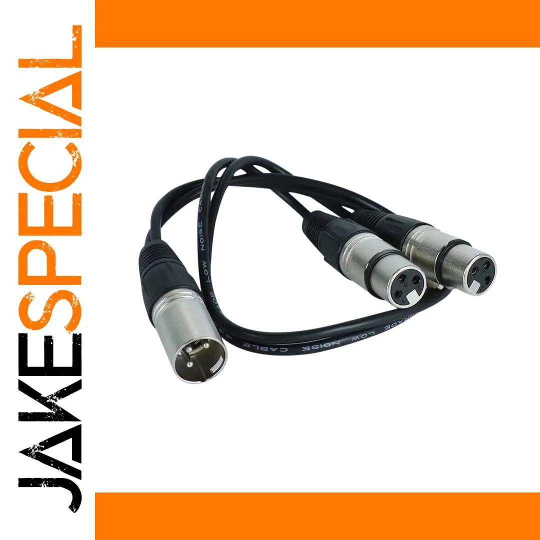 3-Pin XLR Male to 2-Female Splitter Cable 1 3-Pin XLR Male to 2-Female Splitter Cable