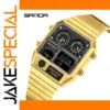 SANDA 3192 Gold Black Analog-Digital Men's Watch