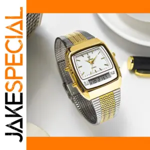 Luxury Dual Display Quartz Watch for Men Women