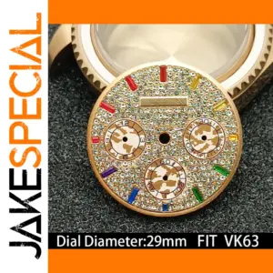 VK63 Gold Sparkling Watch Dial 29mm