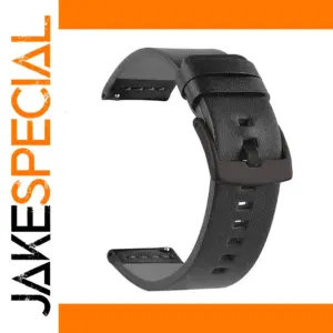 Black Composite Leather Watch Strap Replacement 18-24mm