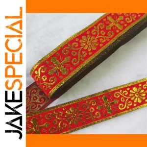 Vibrant Vintage Embroidered Ribbon - 7m x 2.5cm
